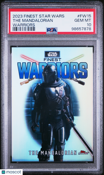 2023 Topps Finest Star Wars Finest Warriors The Mandalorian #FW15 PSA 10
