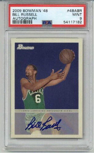 2009 BOWMAN '48 SIGNED AUTOGRAPHED #48ABR BILL RUSSELL CELTICS PSA 9 SP