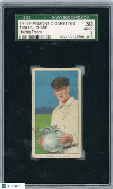 1911 Piedmont Cigarettes (T206) Hal Chase Holding Trophy SGC 2
