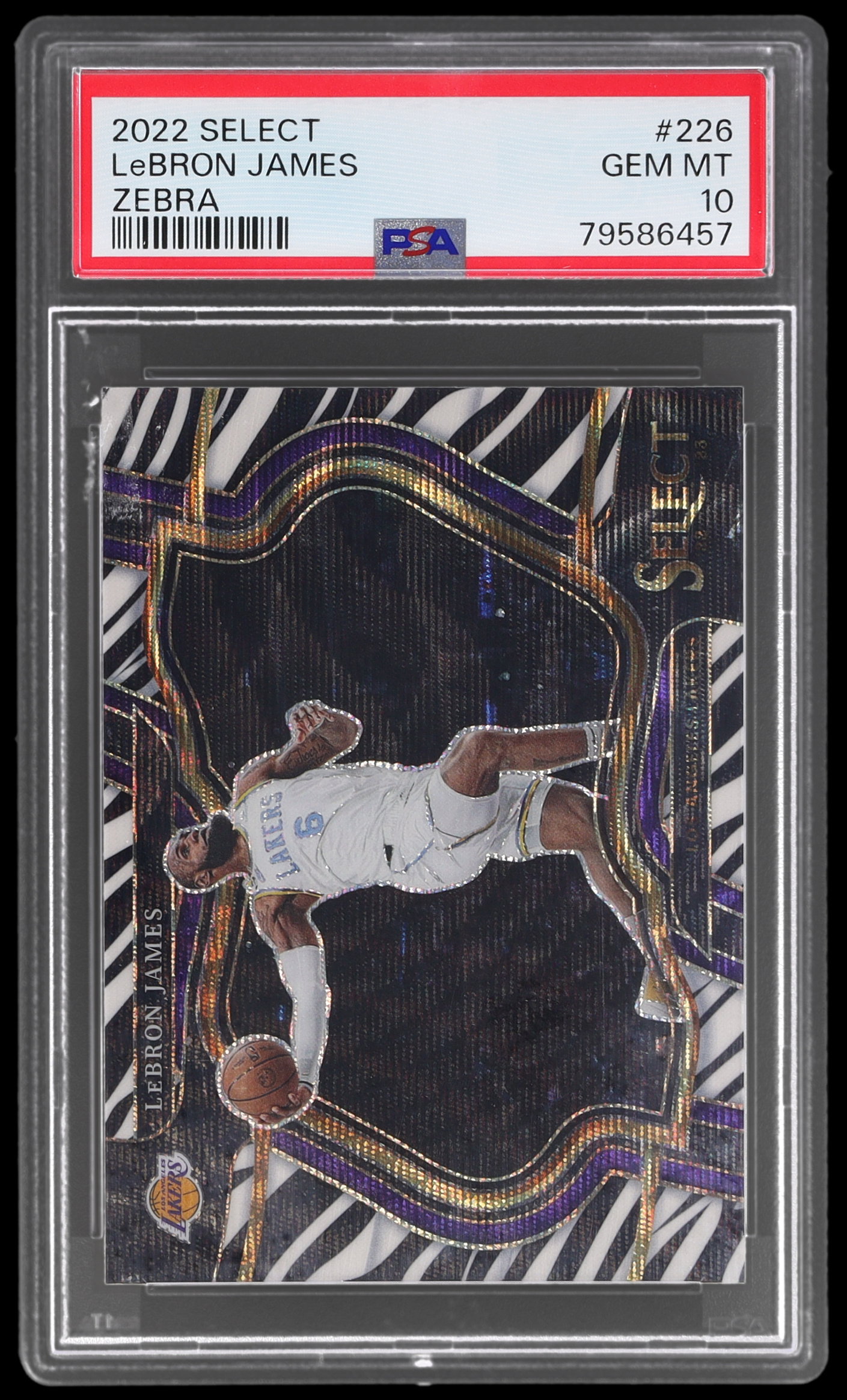 2022 Panini Select Lebron James Courtside Zebra PSA 10 | MySlabs