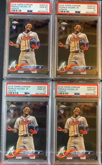 2018 Topps Chrome Update Ronald Acuna Jr PSA 10 Lot of 4