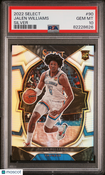 2022 Panini Select Jalen Williams #90 Silver RC PSA 10