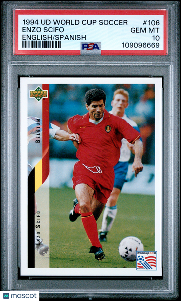 1994 Upper Deck World Cup Soccer Enzo Scifo #106 English Spanish PSA 10