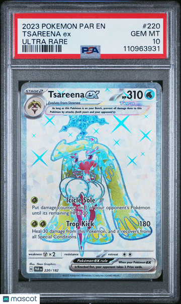 2023 Pokemon Par EN-Paradox Rift Tsareena EX Ultra Rare PSA 10 #220