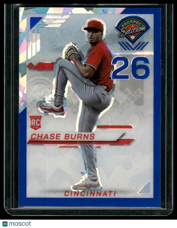 2025 Panini Prospect Edition Prizm Chase Burns #170 Blue Ice /299 RC