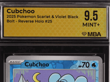 2025 Pokemon Scarlet & Violet Black Bolt Cubchoo Reverse Holo MBA 9.5 #25