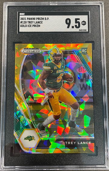 2021 Panini Prizm Draft Picks Trey Lance RC Gold Ice Prizm #120 SGC 9.5