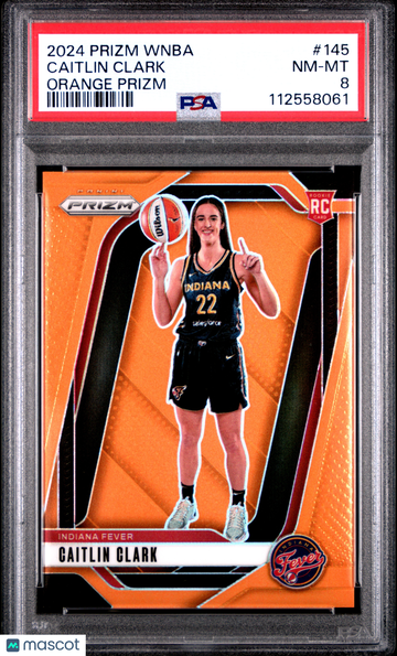 2024 Panini Prizm WNBA Caitlin Clark #145 Orange PSA 8