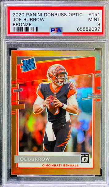 Joe Burrow RC Bronze Prizm Rated Rookie PSA 9 