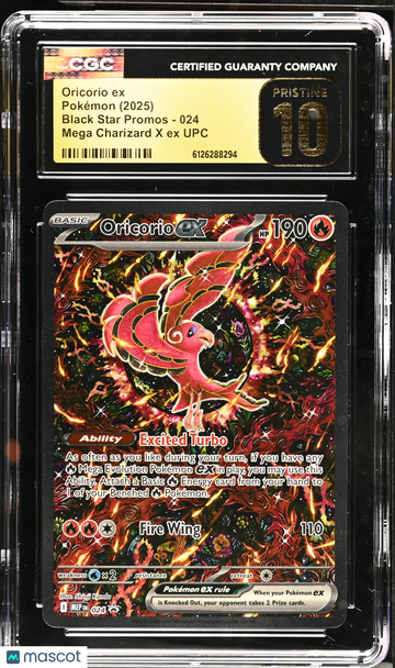 2025 Pokemon Black Star Promos Oricorio ex Mega Charizard X ex UPC CGC 10 #024