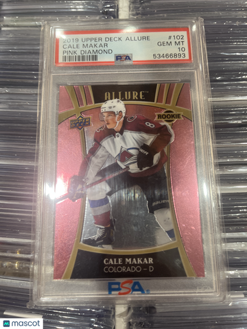 2019-20 Upper Deck Allure Cale Makar #102 Pink Diamond Rookie PSA 10