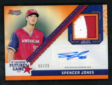 2024 Bowman's Best FGAR-SJ Spencer Jones All-Star Futures Game /25 VG New York Yankees Auto