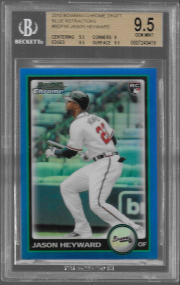 2010 Bowman Chrome Draft Jason Heyward blue refractor BGS 9.5