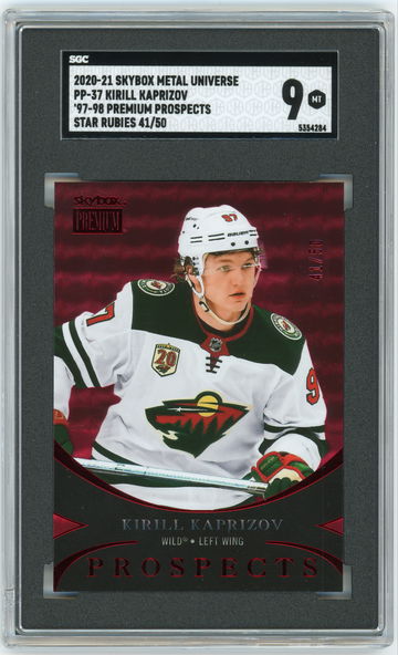 KIRILL KAPRIZOV 2020-21 SkyBox Metal Universe '97-98 Premium Prospects RED Star Rubies Rc #41/50 SGC 9