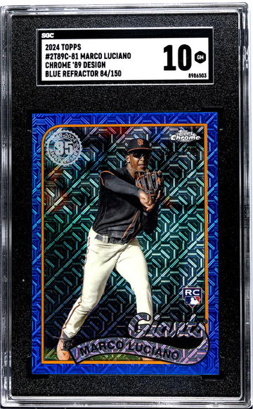 2024 Topps Chrome '89 Blue Refractor Marco Luciano #2T89C-81 RC /150 SGC 10