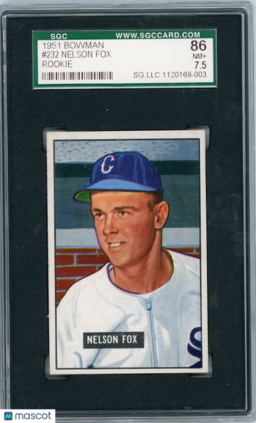 1951 Bowman Nelson Fox #232 SGC 7.5