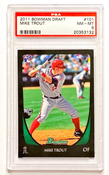 2011 Bowman Draft Mike Trout #101 Rookie PSA 8