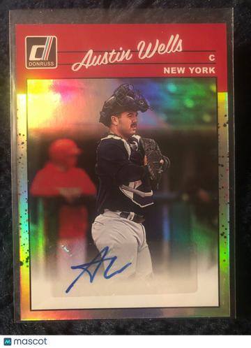 AUSTIN WELLS 2023 Donruss Retro 1990 Signatures AUTO #90S-AW New York Yankees