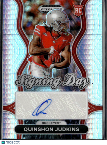 Quinshon Judkins 2025 Panini Prizm Draft Picks Signing Day RC Auto Ohio State Buckeyes