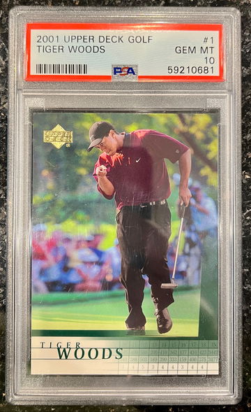 2001 Upper Deck Golf #1 Tiger Woods RC Rookie PSA 10 GEM MINT 🐯