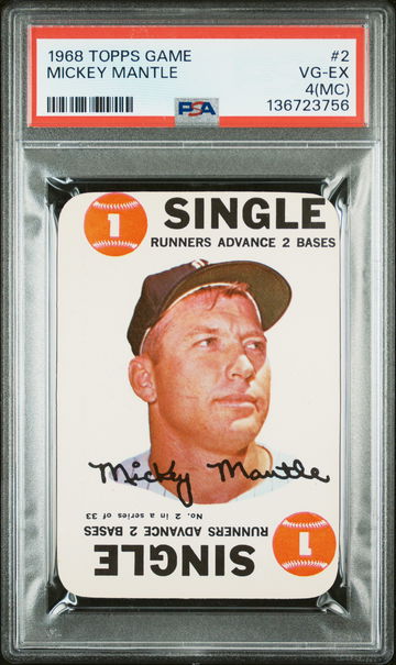 1968 Topps Game Mickey Mantle #2 PSA 4