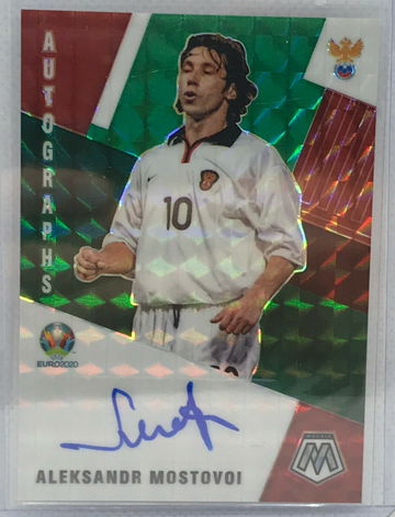 2020-21 Panini Mosaic Green Prizm UEFA Euro Soccer ALEKSANDR MOSTOVOI Autograph