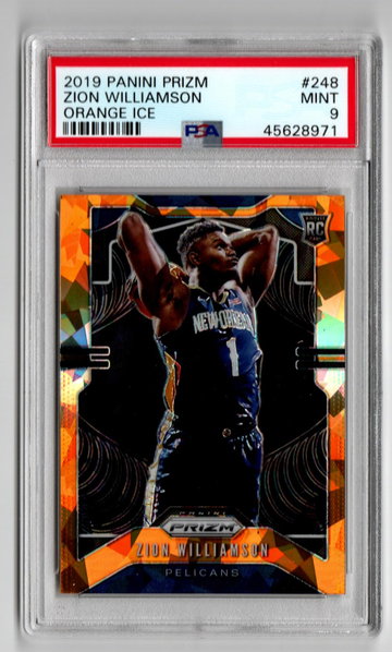 2019 Prizm Orange Ice Zion WIlliamson PSA 9