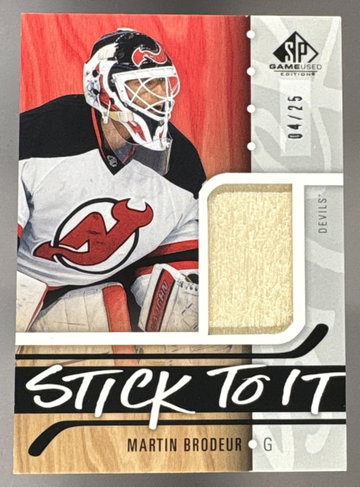 2024 Upper Deck SP Game-Used Martin Brodeur #STI-MB "Stick" to It Patch /25
