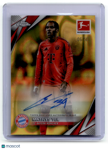 Mathys Tel 2025 Topps Chrome Bundesliga Gold Refractor 06/60 Topps #BA-MTE