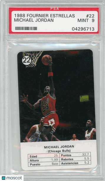 1988 Fournier Estrellas Michael Jordan #22 PSA 9