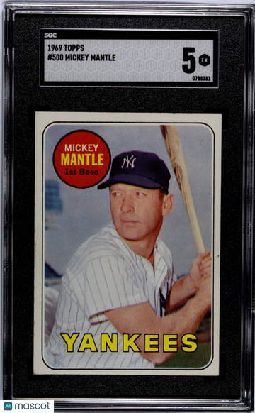 1969 Topps Mickey Mantle #500 SGC 5