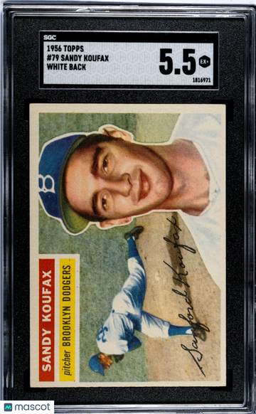 1956 Topps Sandy Koufax #79 White Back SGC 5.5