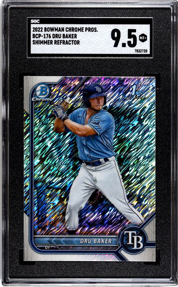 2022 Bowman Chrome Dru Baker BCP-176 Shimmer Refractor