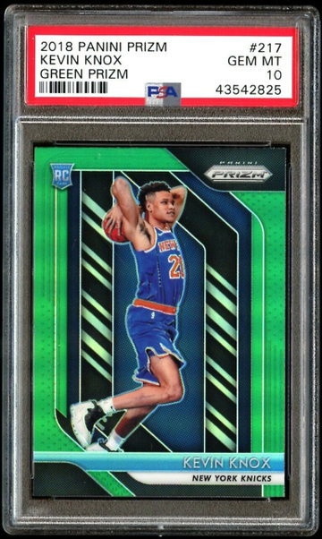 2018-19 Panini Kevin Knox Green Prizm Rookie PSA 10 Gem Mint RC #217 