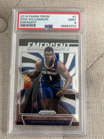 2019-20 Zion Williamson RC PSA 9 Emergent Prizm #7