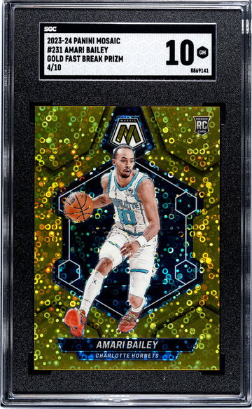 2023-24 Panini Mosaic #231 Amari Bailey Gold Fast Break Prizm SGC 10