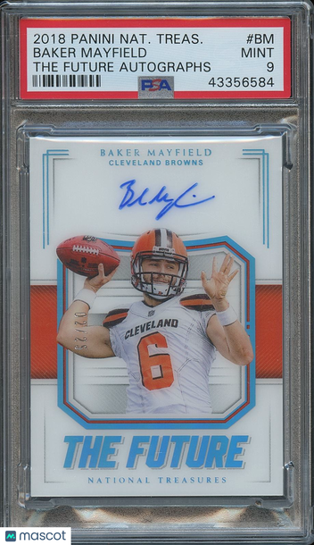 2018 Panini National Treasures The Future Autographs Baker Mayfield #BM Rookie PSA 9