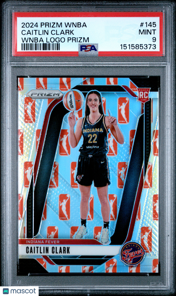 2024 Panini Prizm WNBA Caitlin Clark #145 Logo Variation RC PSA 9