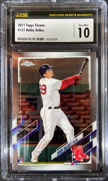 2021 Topps Chrome ROOKIE Bobby Dalbec CSG 10 GEM MINT LOW POP!