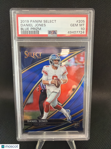 2019 Panini Select Daniel Jones Blue Prizm of 75 PSA 10