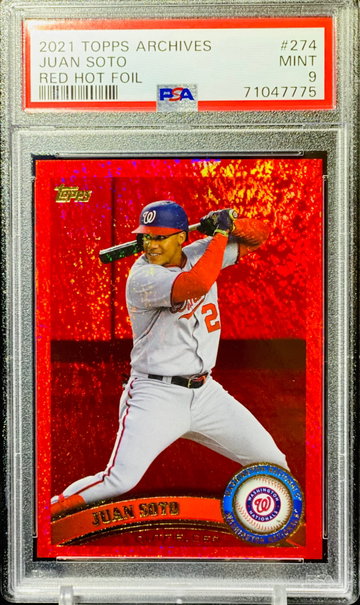2021 Juan Soto Red Hot Foil /50 PSA 9 SP 