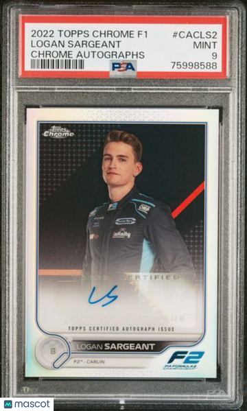 2022 Topps Chrome Formula 1 Chrome Autographs Logan Sargeant #CACLS2 PSA 9
