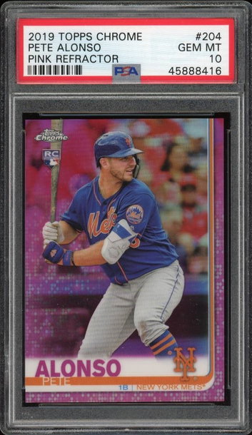 2019 Topps Chrome Pete Alonso Pink Refractor PSA 10