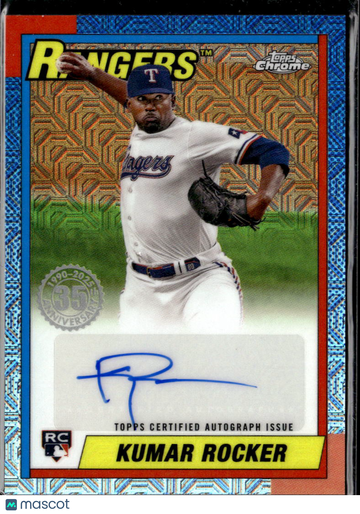 2025 Topps Chrome 1990 Topps Baseball Kumar Rocker #90BA2-KR Blue Mojo Refractor RC