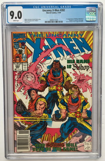 UNCANNY X-MEN #282 NEWSSTAND CGC 9.0 1st BISHOP! FREE S/H.