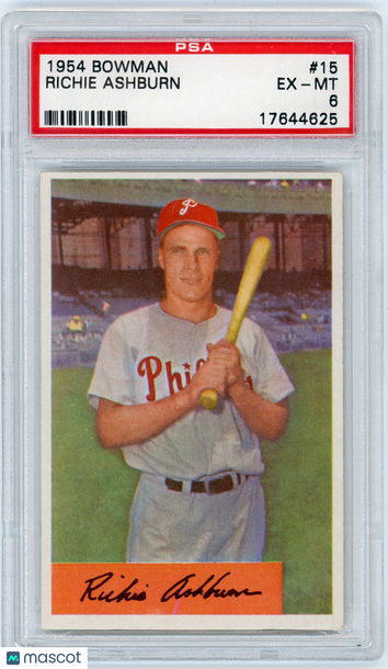 1954 Bowman Richie Ashburn #15 PSA 6