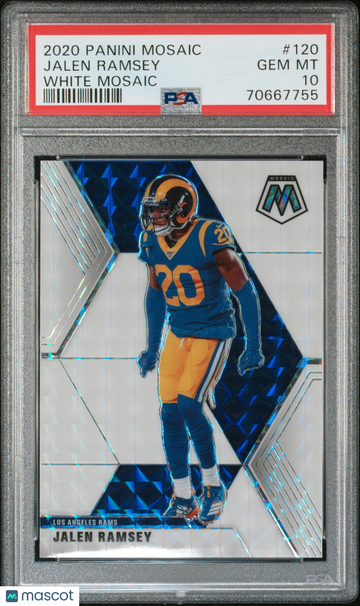 Graded 2020 Panini Mosaic White Mosaic Jalen Ramsey #120 PSA 10
