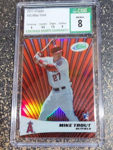2011 eTopps Mike Trout Rookie CSG 8. #627/999