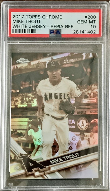 2017 Topps Chrome Sepia Refractor Mike Tout PSA 10 