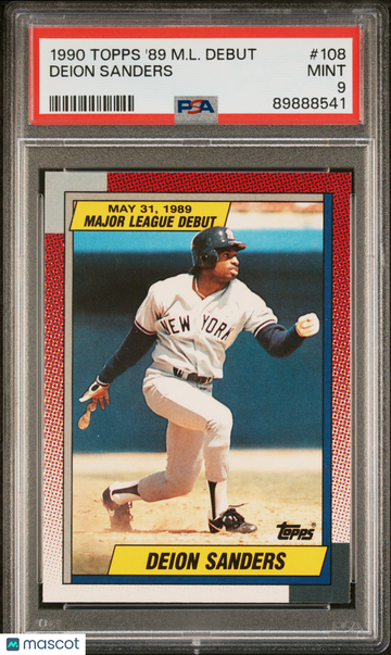 1990 Topps '89 M.L. Debut Deion Sanders #108 PSA 9